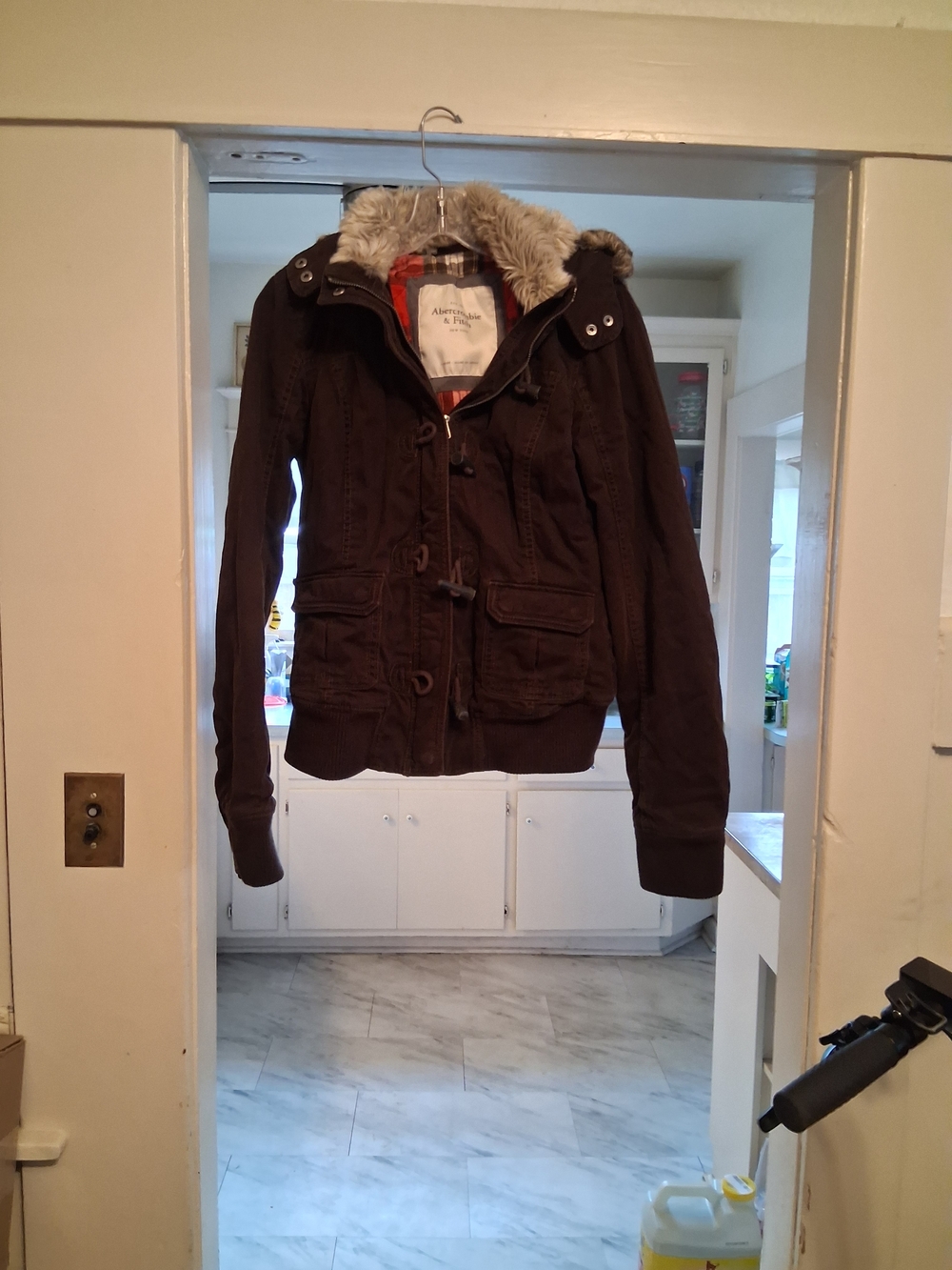Abercrombie & Fitch Women's Brown Hooded Toggle Utility Jacket